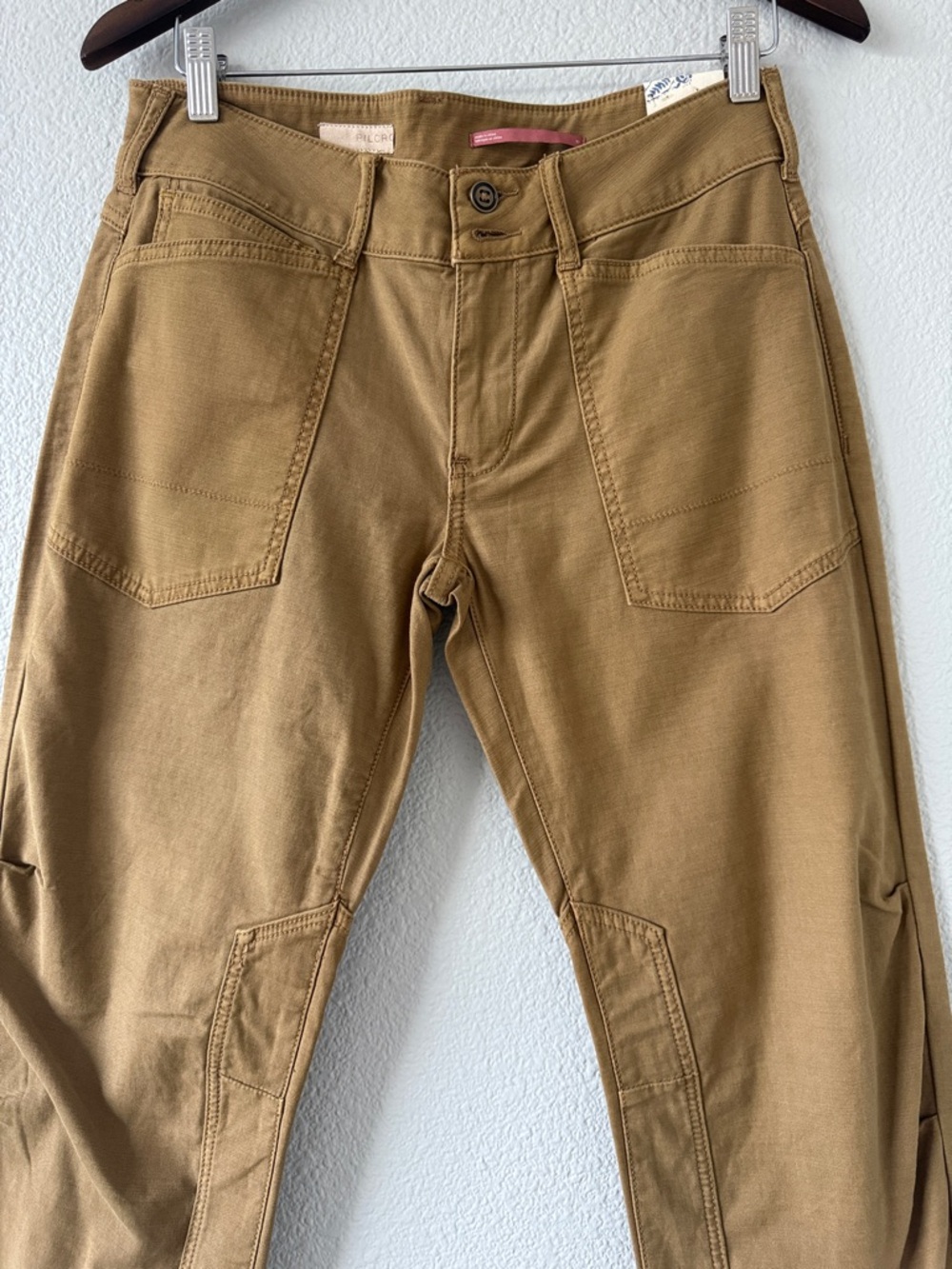 Anthropologie Pilcro The Wanderer Low Rise Brown Khaki Utility Straight Pants 27 - Picture 3 of 13